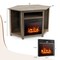 Costway Fireplace TV Stand with Led Lights & 18'' Electric Fireplace for Tvs up to 50'' Gray/Brown/Black/White